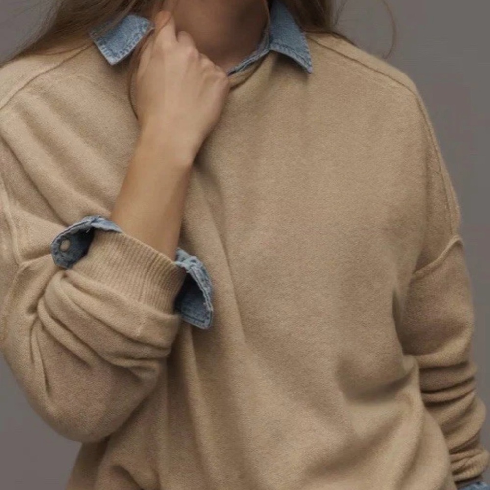 Gorgeous Anthropologie Alani Cashmere Mock-Neck Sweater by Pilcro XSP.